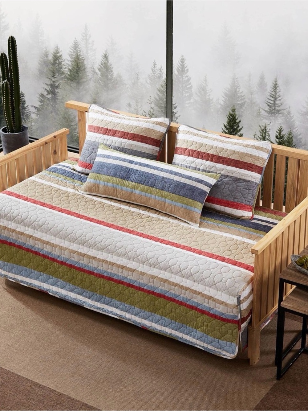 Eddie Bauer Home 4 Piece Daybed Set in Salmon Ladder Beige
